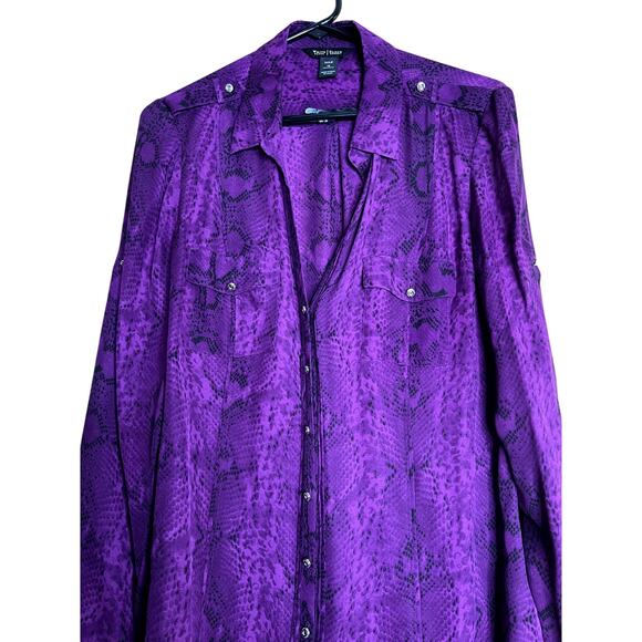 White House Black Market Purple Blouse - Picture 3 of 9